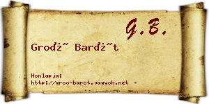 Groó Barót névjegykártya